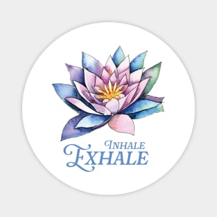 Inhale Exhale Lotus Flower Magnet